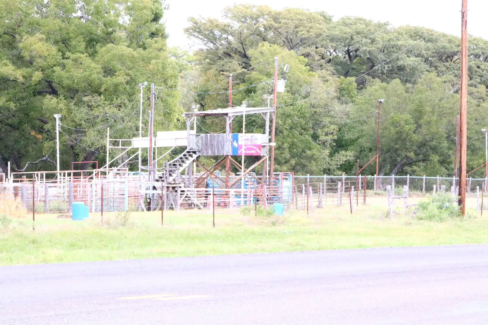 The Twin Elm rodeo arena seen from FM 470